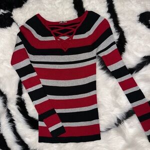 Striped Red and Black Sweater
